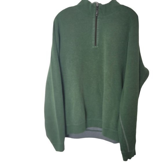 Tommy Bahama Mens Size XL Green Gray Marlin Reversible 1/4 Zip Sweater - Picture 8 of 11